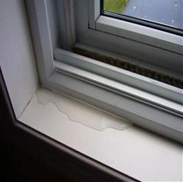 water seeped through window panel